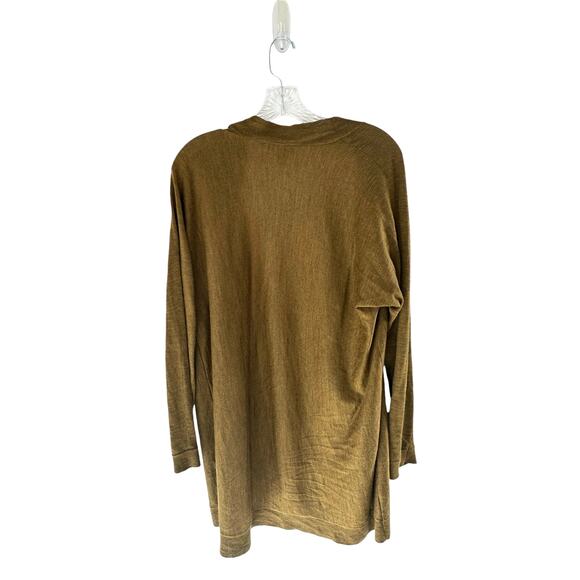 Eileen Fisher Brown Green Lagenlook Wool Open Knit Cardigan Size Medium - Picture 10 of 12